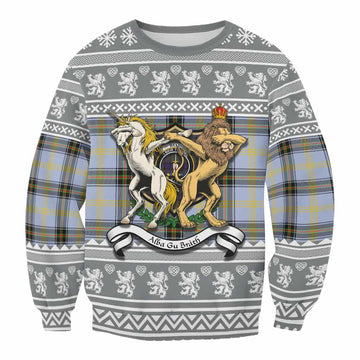 Bell Clan Tartan Crest Christmas Sweatshirt Coat of Arms Funny Style