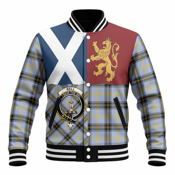 Bell Crest Tartan Baseball Jacket with Lion Rampant Saltire Style