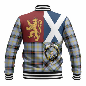 Bell Crest Tartan Baseball Jacket with Lion Rampant Saltire Style