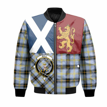 Bell Crest Tartan Bomber Jacket with Lion Rampant Saltire Style