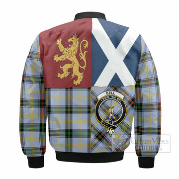 Bell Crest Tartan Bomber Jacket with Lion Rampant Saltire Style