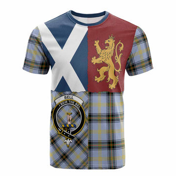 Bell Crest Tartan Cotton T-shirt with Lion Rampant Saltire Style