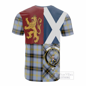 Bell Crest Tartan Cotton T-shirt with Lion Rampant Saltire Style