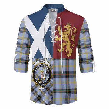 Bell Crest Tartan Ghillie Shirt with Lion Rampant Saltire Style