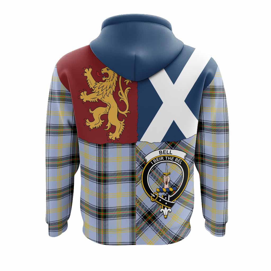Bell Crest Tartan Hoodie with Lion Rampant Saltire Style