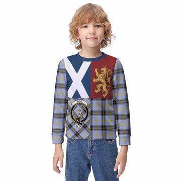 Bell Crest Tartan Kid Knitted Sweatshirt with Lion Rampant Saltire Style