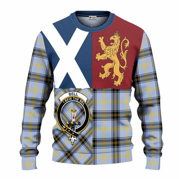 Bell Crest Tartan Knitted Sweater with Lion Rampant Saltire Style