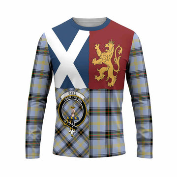 Bell Crest Tartan Long Sleeve T-Shirt with Lion Rampant Saltire Style
