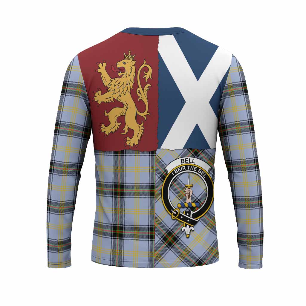 Bell Crest Tartan Long Sleeve T-Shirt with Lion Rampant Saltire Style