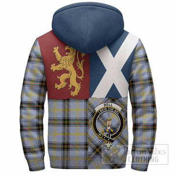 Bell Crest Tartan Sherpa Hoodie with Lion Rampant Saltire Style