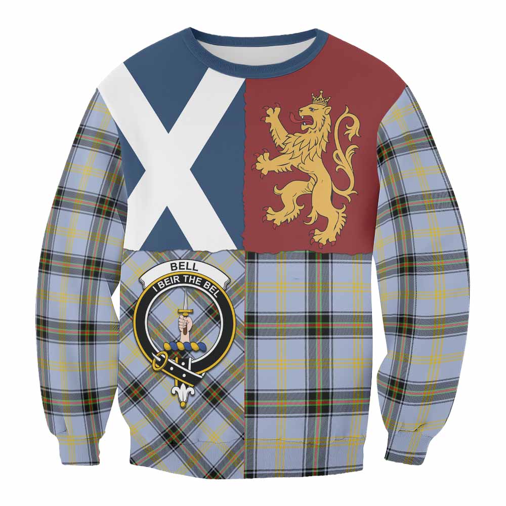 Bell Crest Tartan Sweatshirt with Lion Rampant Saltire Style