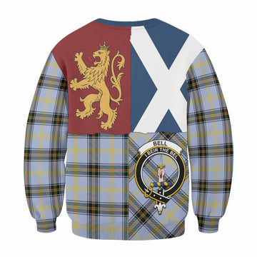 Bell Crest Tartan Sweatshirt with Lion Rampant Saltire Style
