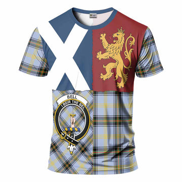 Bell Crest Tartan T-Shirt with Lion Rampant Saltire Style