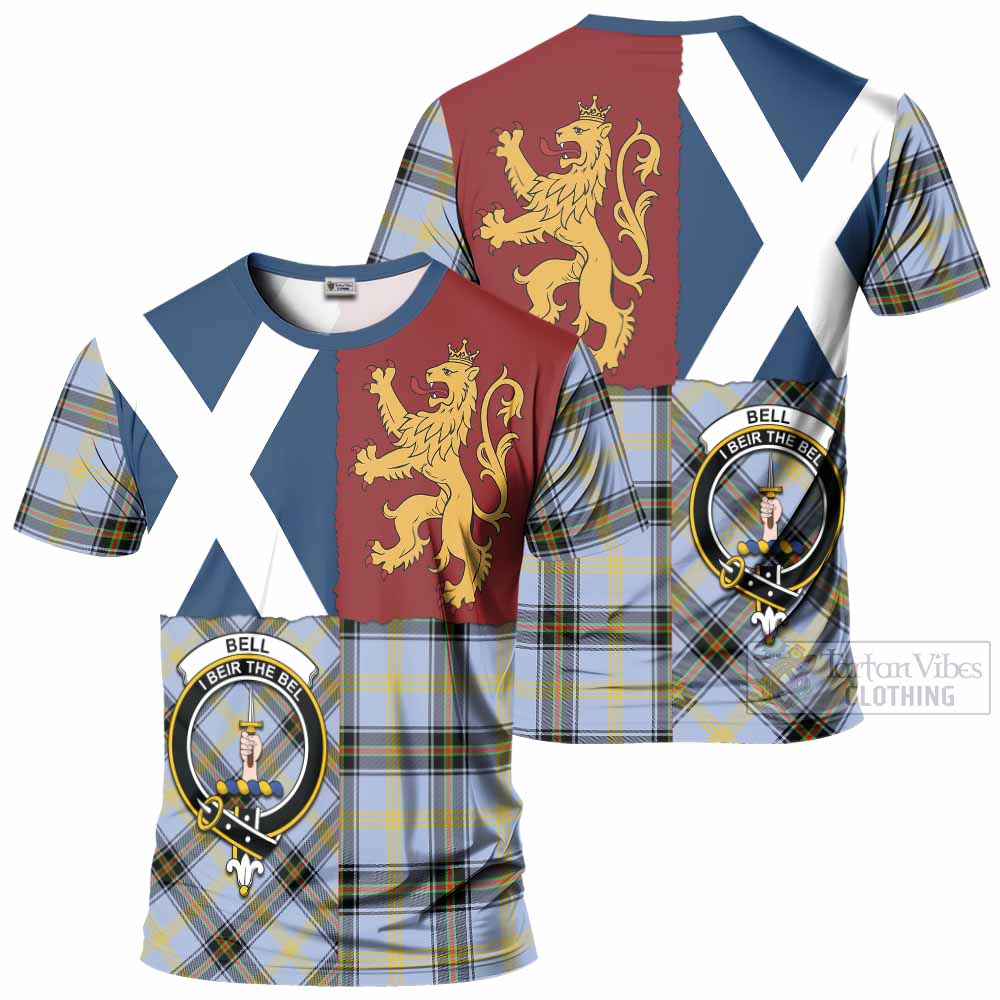 Bell Crest Tartan T-Shirt with Lion Rampant Saltire Style