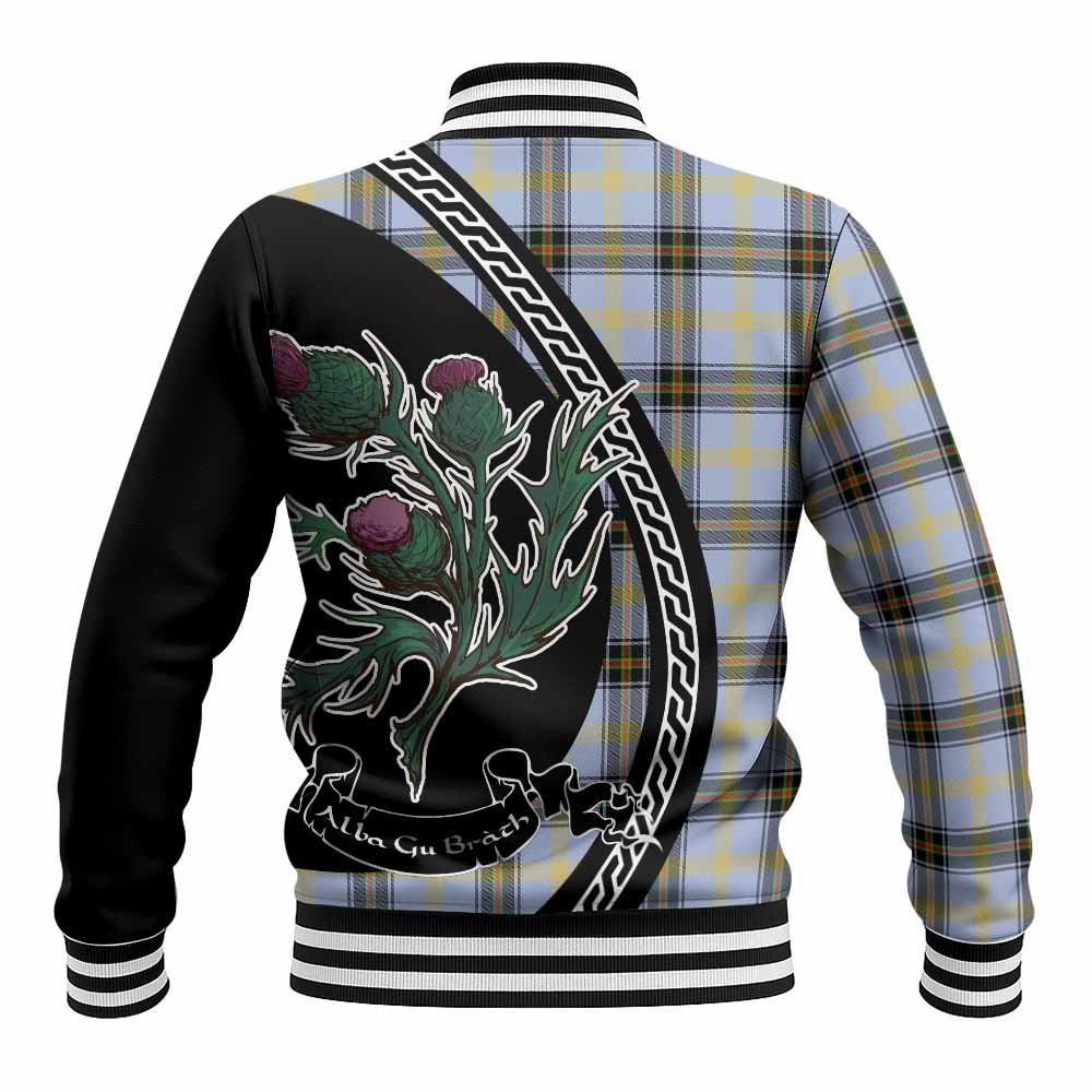 Bell Family Crest Tartan Baseball Jacket Alba Thistle Inspired - Tartan Vibes Clothing