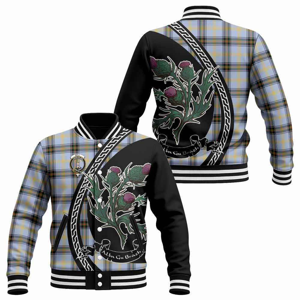 Bell Family Crest Tartan Baseball Jacket Alba Thistle Inspired - Tartan Vibes Clothing