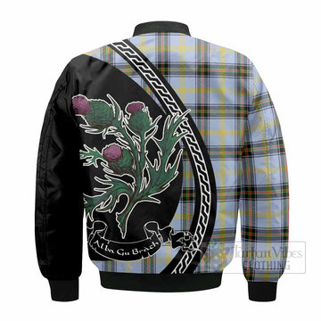 Bell Family Crest Tartan Bomber Jacket Alba Thistle Inspired