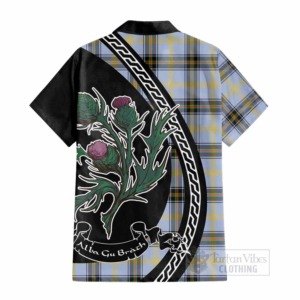 Bell Family Crest Tartan Cotton Hawaiian Shirt Alba Thistle Inspired - Tartan Vibes Clothing