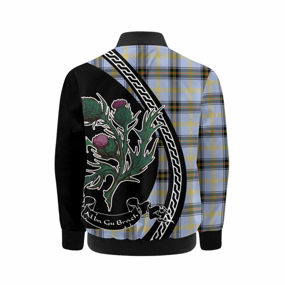 Bell Family Crest Tartan Kid Bomber Jacket Alba Thistle Inspired - Tartan Vibes Clothing