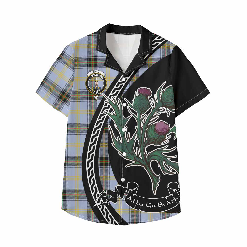 Bell Family Crest Tartan Kid Hawaiian Shirt Alba Thistle Inspired - Tartan Vibes Clothing
