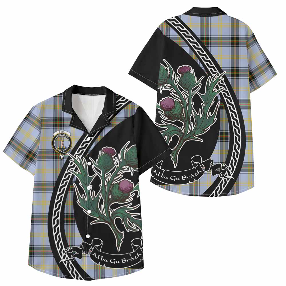 Bell Family Crest Tartan Kid Hawaiian Shirt Alba Thistle Inspired - Tartan Vibes Clothing