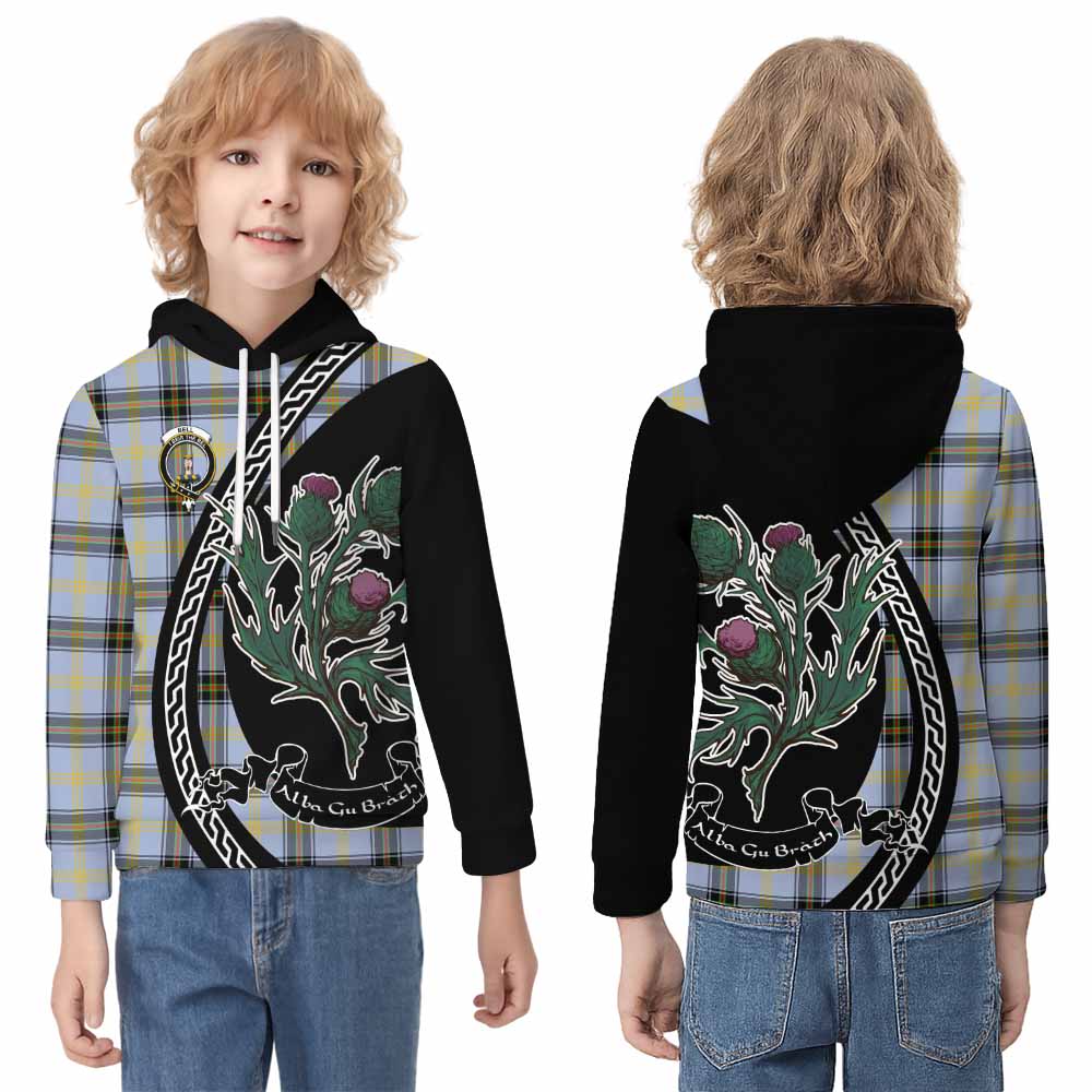 Bell Family Crest Tartan Kid Hoodie Alba Thistle Inspired - Tartan Vibes Clothing