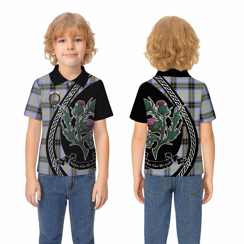 Bell Family Crest Tartan Kid Polo Shirt Alba Thistle Inspired - Tartan Vibes Clothing