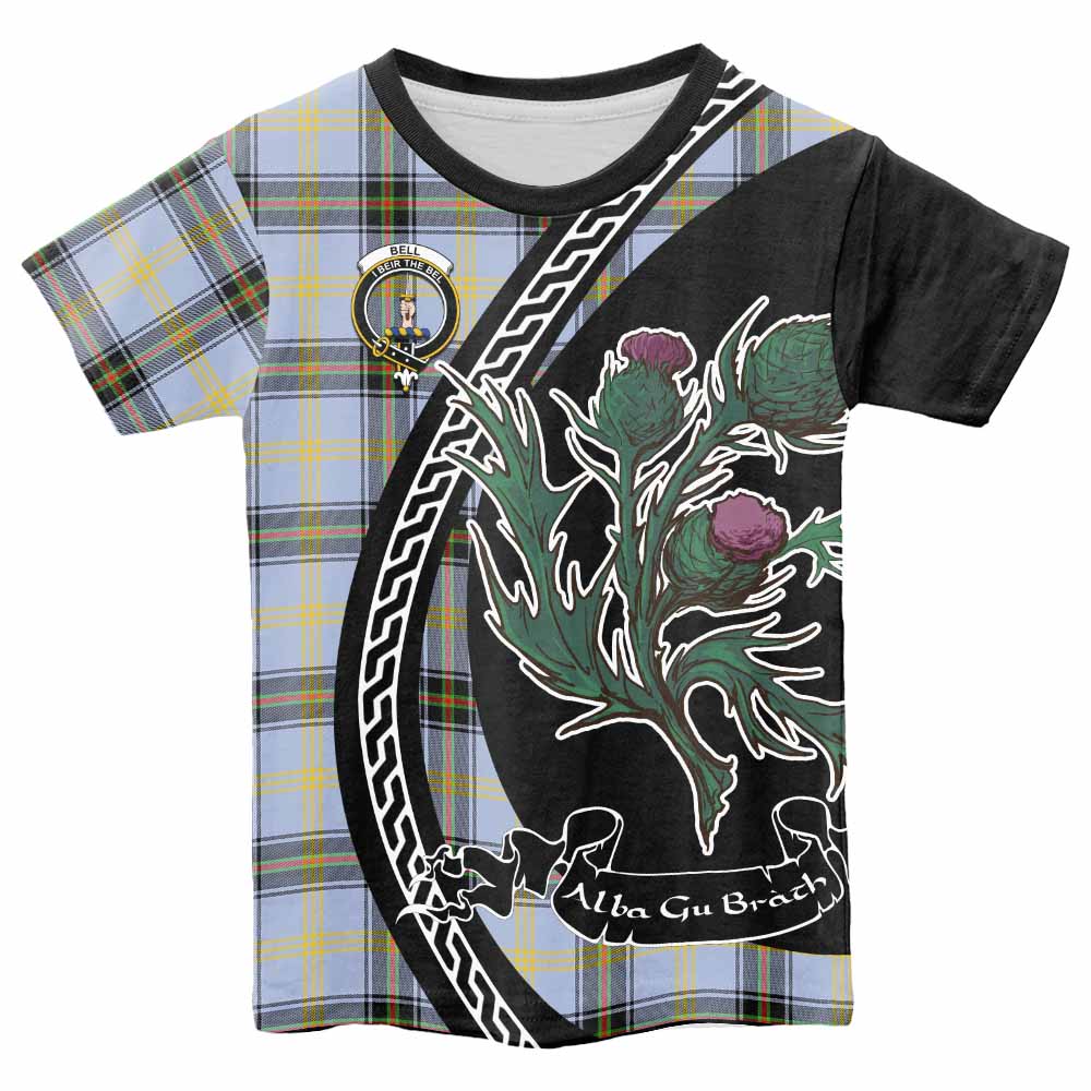 Bell Family Crest Tartan Kid T-shirt Alba Thistle Inspired - Tartan Vibes Clothing