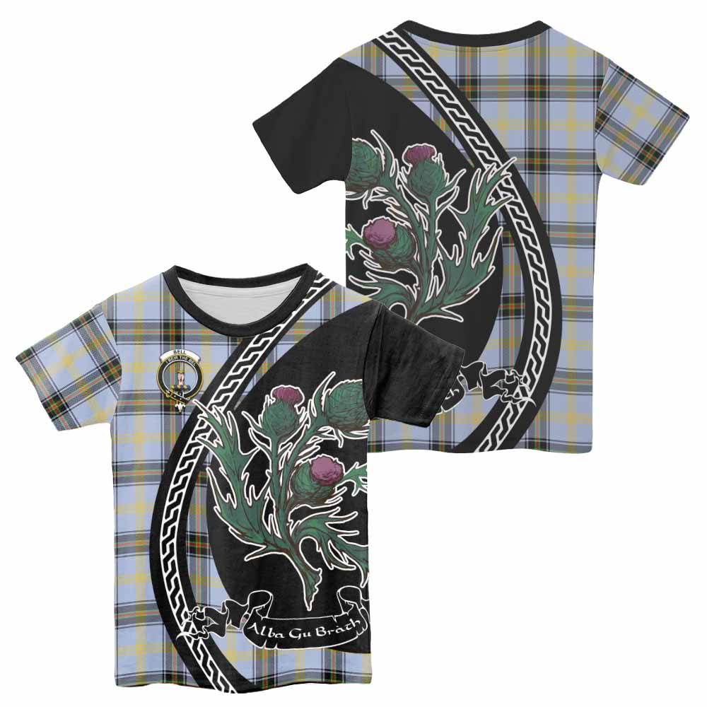 Bell Family Crest Tartan Kid T-shirt Alba Thistle Inspired - Tartan Vibes Clothing
