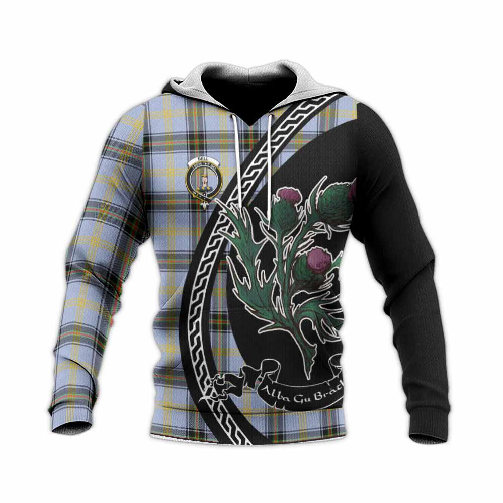 Bell Family Crest Tartan Knitted Hoodie Alba Thistle Inspired - Tartan Vibes Clothing