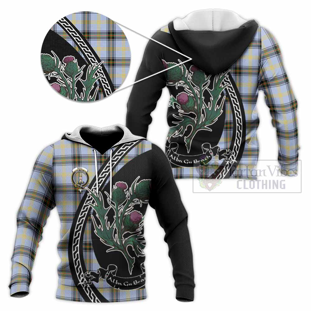 Bell Family Crest Tartan Knitted Hoodie Alba Thistle Inspired - Tartan Vibes Clothing
