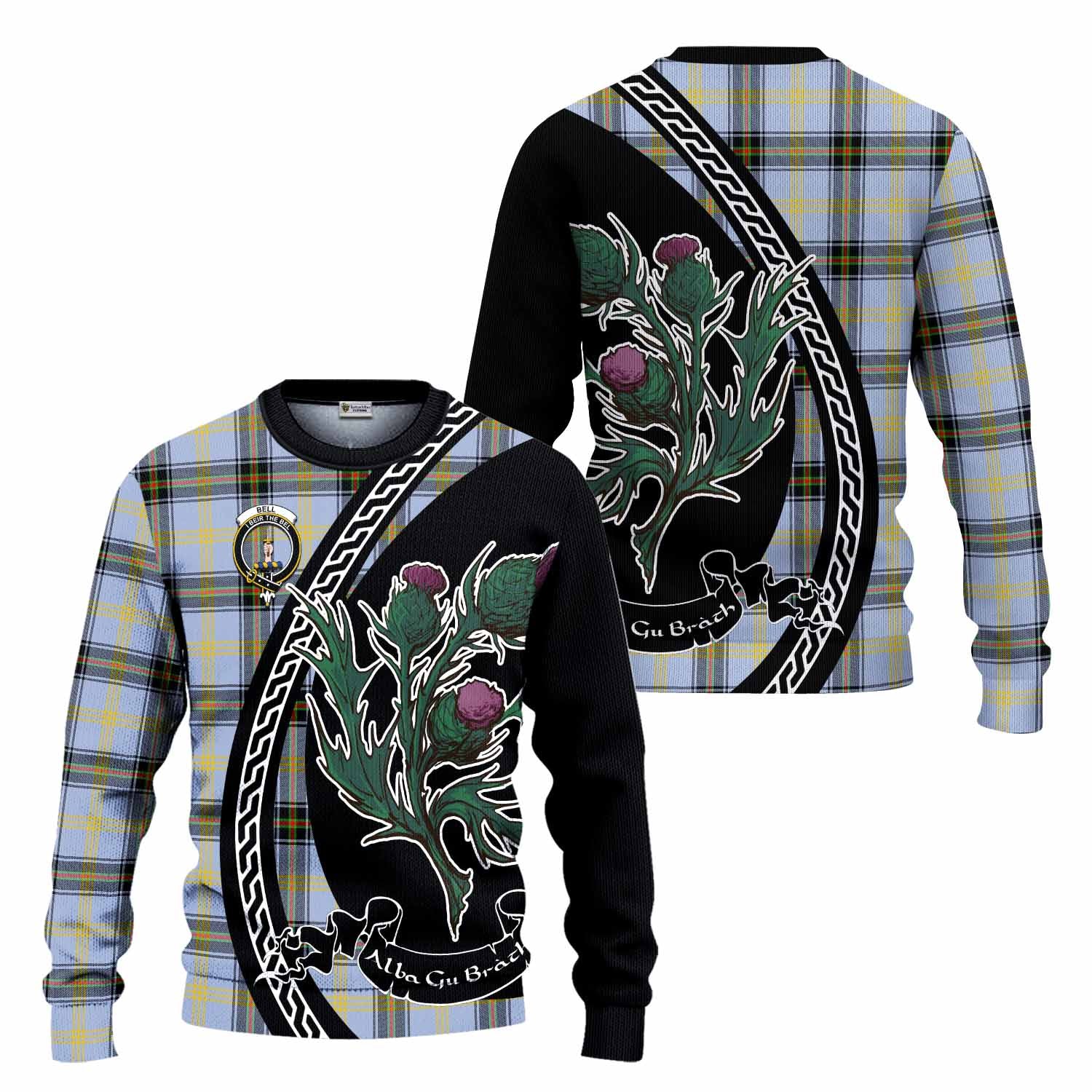 Bell Family Crest Tartan Knitted Sweater Alba Thistle Inspired - Tartan Vibes Clothing