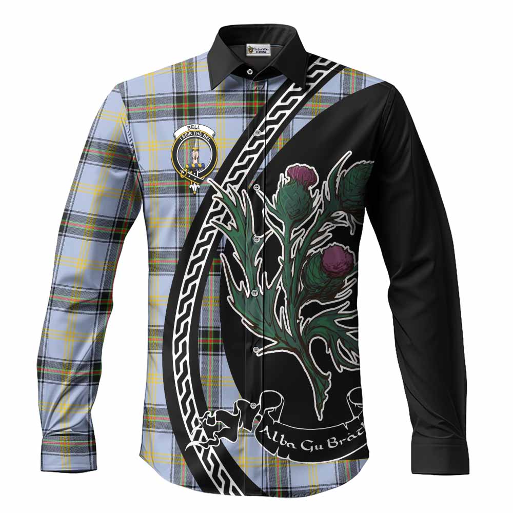 Bell Family Crest Tartan Long Sleeve Button Shirts Alba Thistle Inspired - Tartan Vibes Clothing