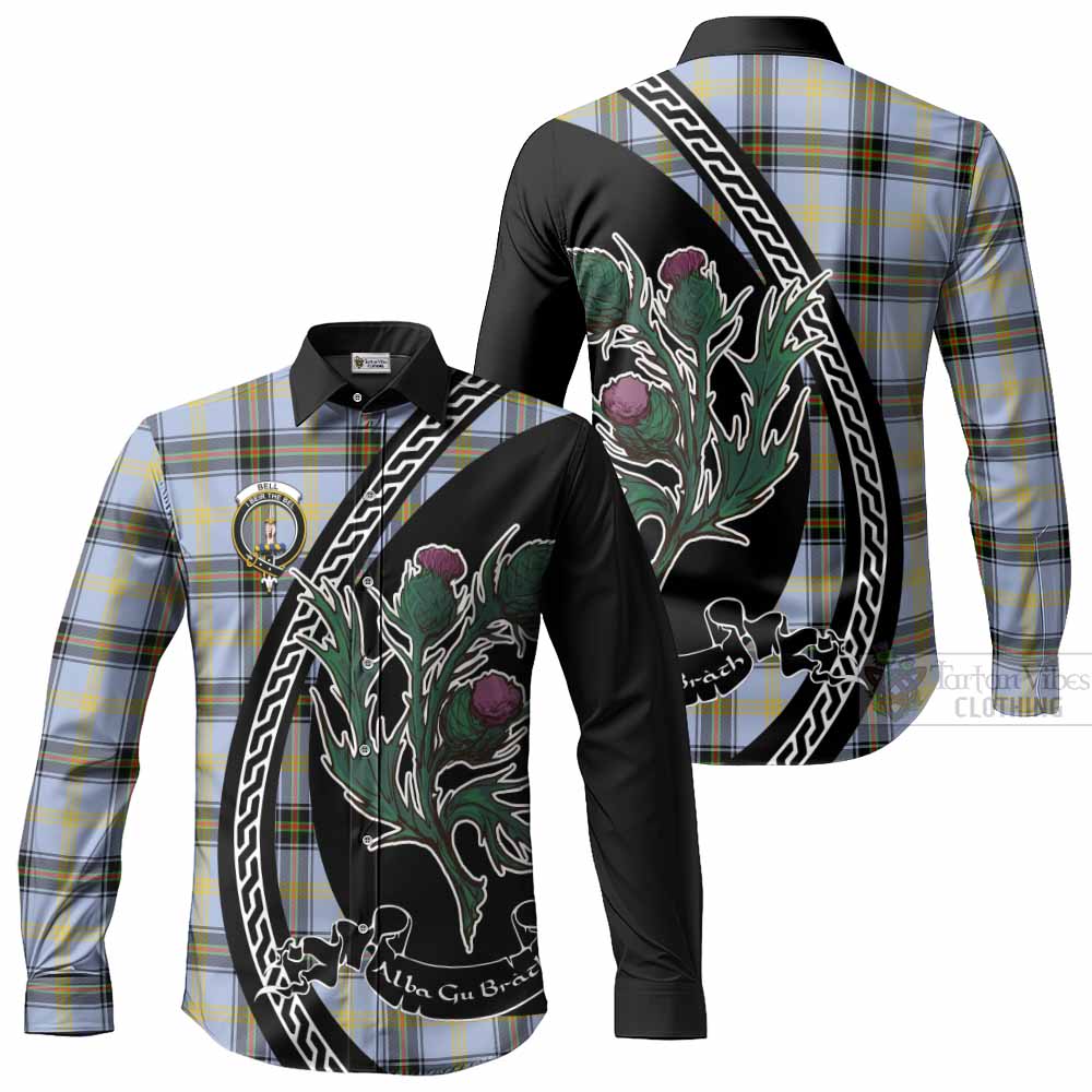 Bell Family Crest Tartan Long Sleeve Button Shirts Alba Thistle Inspired - Tartan Vibes Clothing