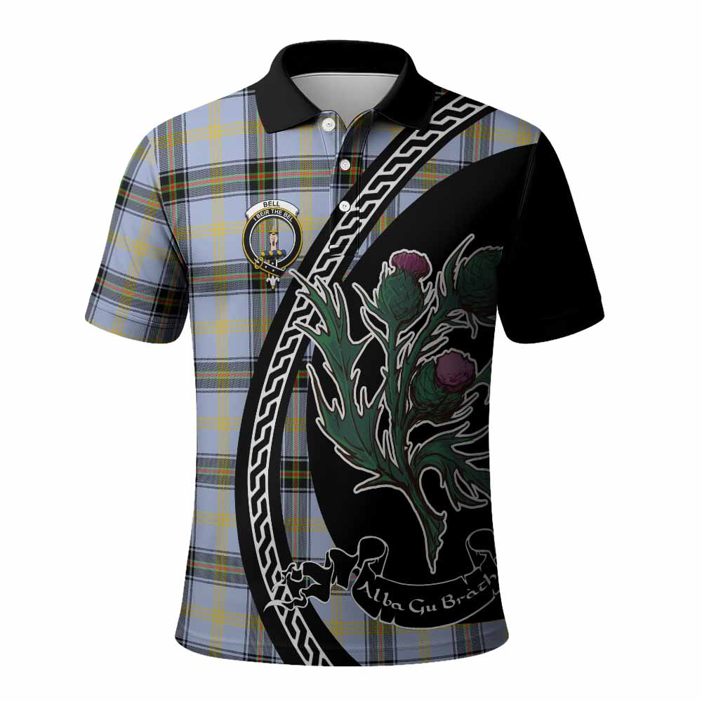 Bell Family Crest Tartan Polo Shirt Alba Thistle Inspired - Tartan Vibes Clothing