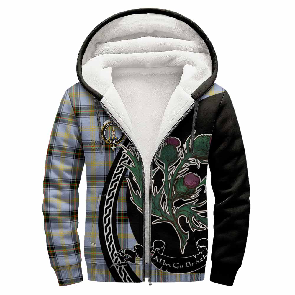 Bell Family Crest Tartan Sherpa Hoodie Alba Thistle Inspired - Tartan Vibes Clothing