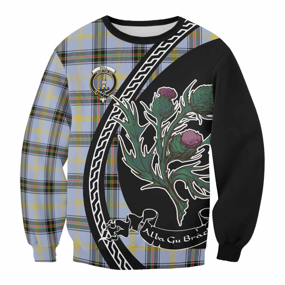 Bell Family Crest Tartan Sweatshirt Alba Thistle Inspired - Tartan Vibes Clothing