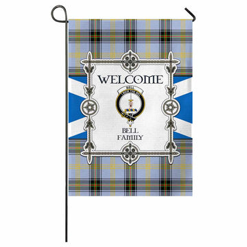 Bell Family Crest Tartan Welcome Garden Flag Saltire Harmony Style