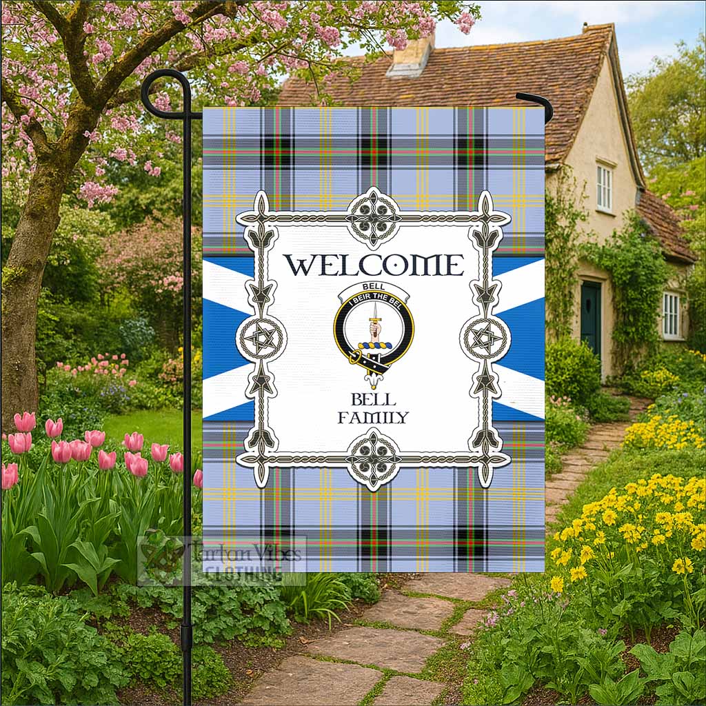 Bell Family Crest Tartan Welcome Garden Flag Saltire Harmony Style - Tartan Vibes Clothing