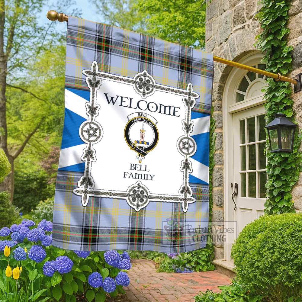 Bell Family Crest Tartan Welcome Garden Flag Saltire Harmony Style - Tartan Vibes Clothing