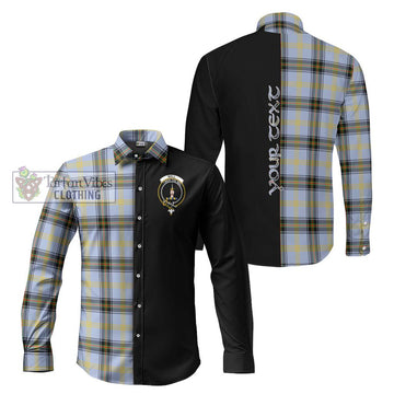 Bell of the Borders Tartan Long Sleeve Button Shirt with Family Crest and Half Of Me Style