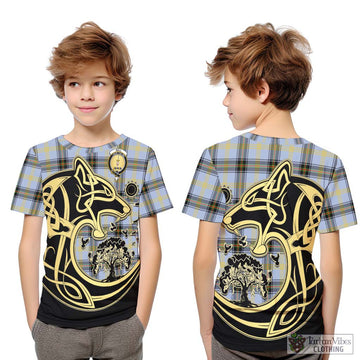 Bell of the Borders Tartan Kid T-Shirt with Family Crest Celtic Wolf Style Youth XL Size14 - Tartan Vibes Clothing