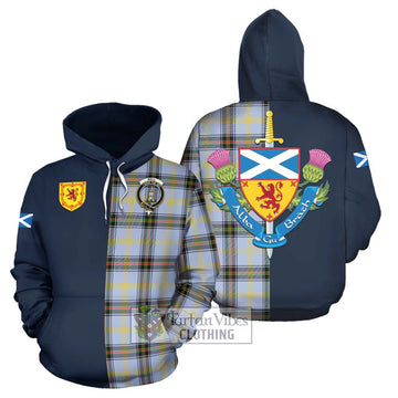 Tartan Vibes Clothing Bell of the Borders Tartan Hoodie with Scottish Lion Royal Arm Half Style