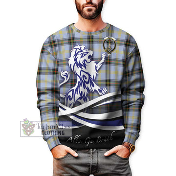 Bell of the Borders Tartan Sweatshirt with Alba Gu Brath Regal Lion Emblem Unisex - Tartanvibesclothing Shop
