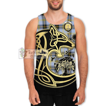 Bell of the Borders Tartan Men's Tank Top with Family Crest Celtic Wolf Style Men - Tartan Vibes Clothing