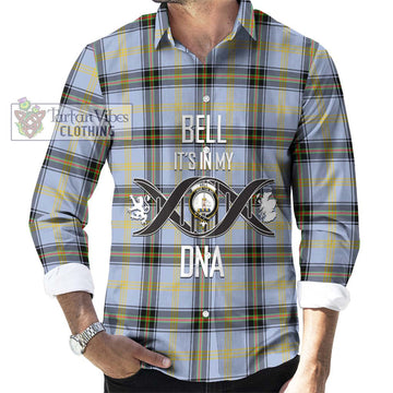 Bell of the Borders Tartan Long Sleeve Button Shirt with Family Crest DNA In Me Style