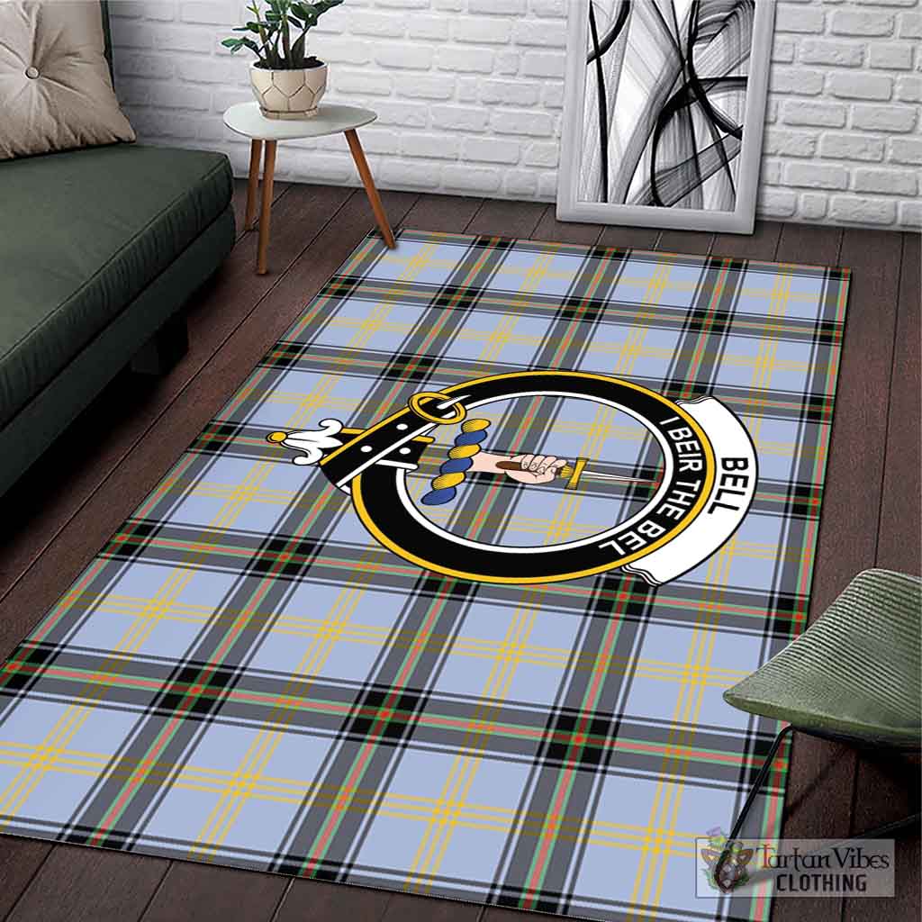 Tartan Vibes Clothing Bell of the Borders Tartan Area Rug with Family Crest