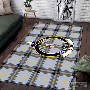 Bell of the Borders Tartan Area Rug with Family Crest