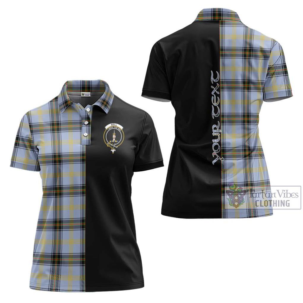 Bell of the Borders Tartan Women's Polo Shirt with Family Crest and Half Of Me Style Women - Tartanvibesclothing Shop