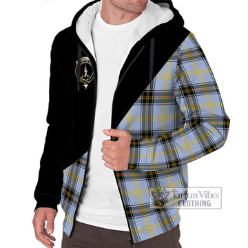 Bell of the Borders Tartan Sherpa Hoodie with Family Crest and Military Logo Style Unisex S - Tartanvibesclothing Shop